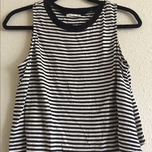 Black & white striped tank top with open back